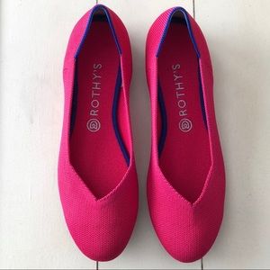 Hot pink Rothy flats 7.5